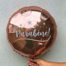 Balão Metalizado RoseGold Parabéns